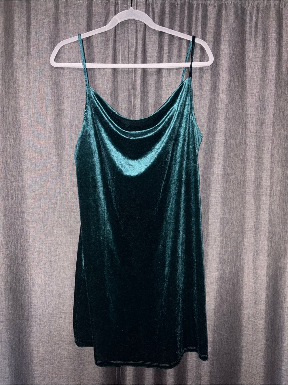 Hippie Rose Velvet Cowl Slip Dress in Dark Teal